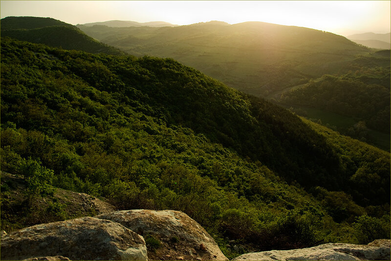 Green Hills at Sunset — Serene