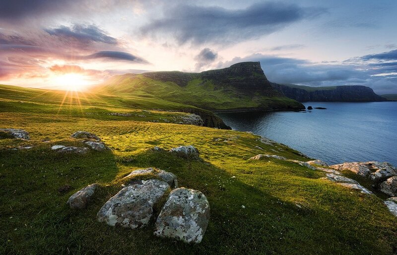 Green Hills by Sea — Dramatic