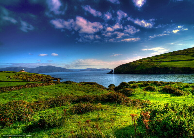 Green Hills by the Sea — Dramatic, Afternoon, Photograph, Mountains