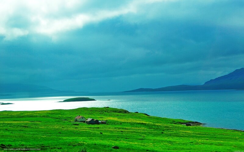 Green Hills by the Sea — Dramatic, Afternoon, Photograph