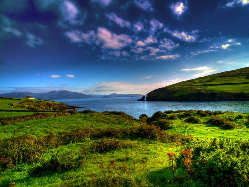 Green Hills by the Sea — Dramatic, Afternoon