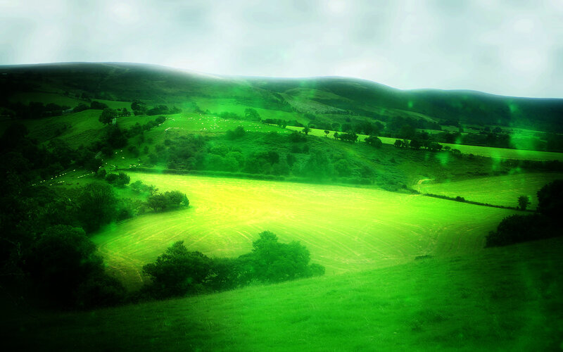 Green hills landscape
