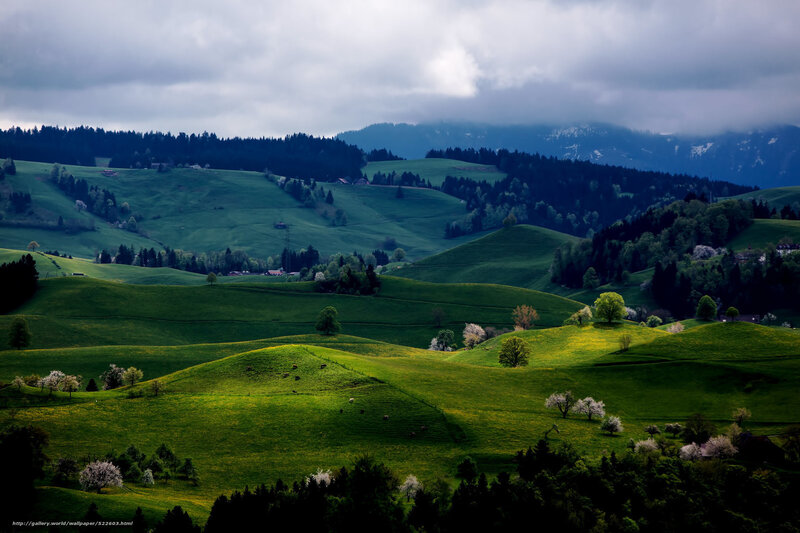 Green Hills Landscape — Dramatic, Spring