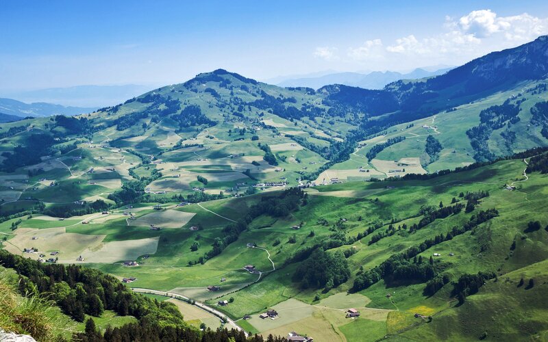 Green Hills Landscape — Serene, Afternoon, Photograph, Mountains