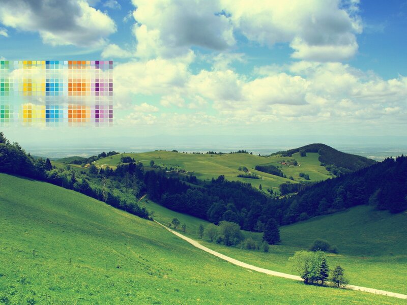 Green Hills Landscape — Serene, Afternoon, Photograph, Trees, Road