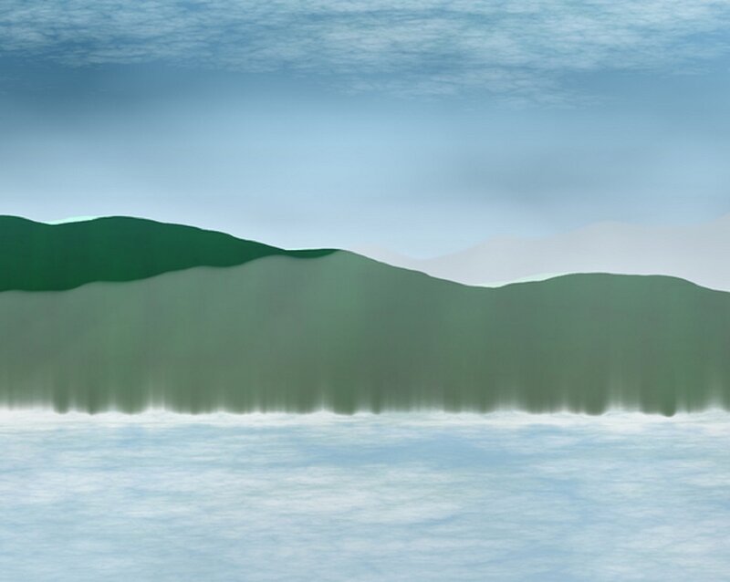 Green Hills Landscape — Serene, Digital Art