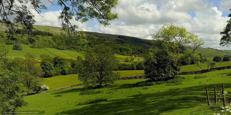 Green hills of the English countryside
