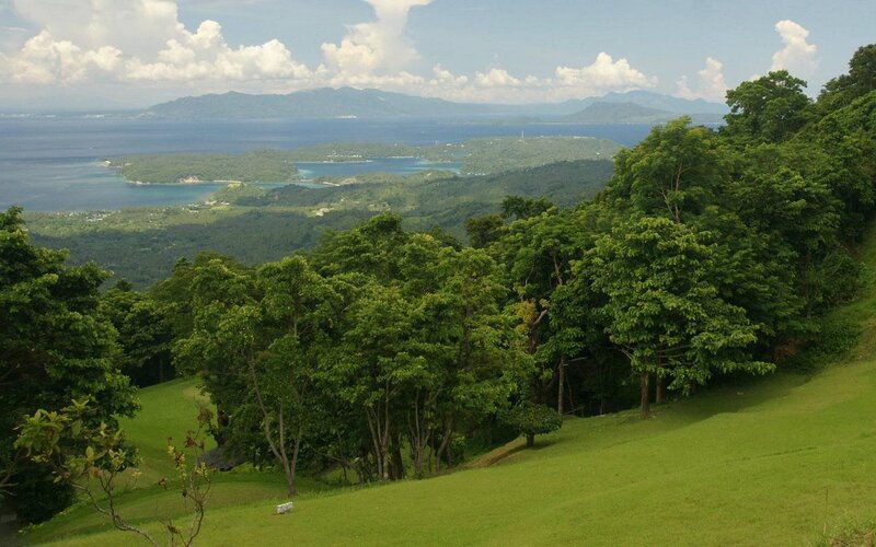 Green Hills Overlooking Ocean — Serene