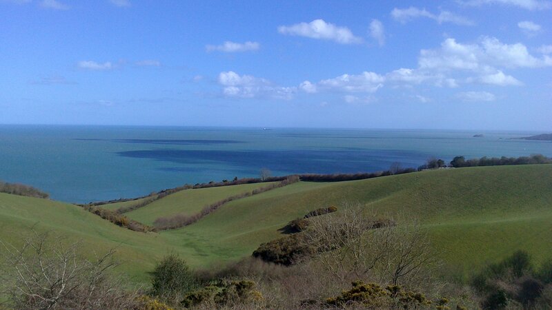 Green Hills Overlooking Sea