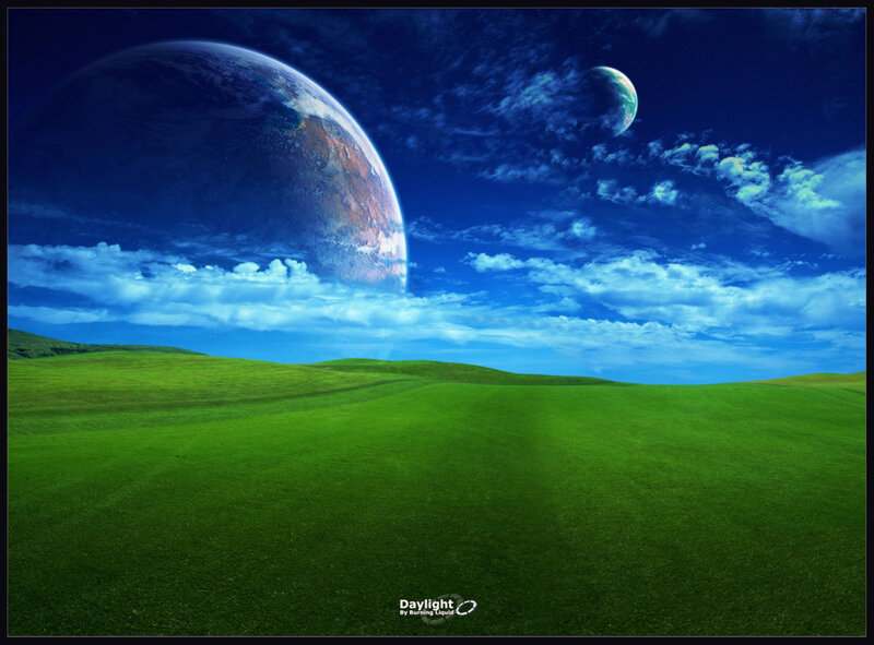 Green Hills under Alien Sky — Serene, Daytime