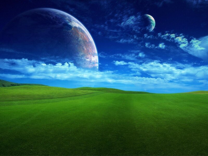 Green Hills under Alien Sky — Serene, Night