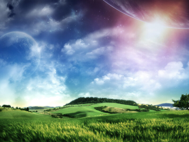Green Hills under Alien Sky — Serene