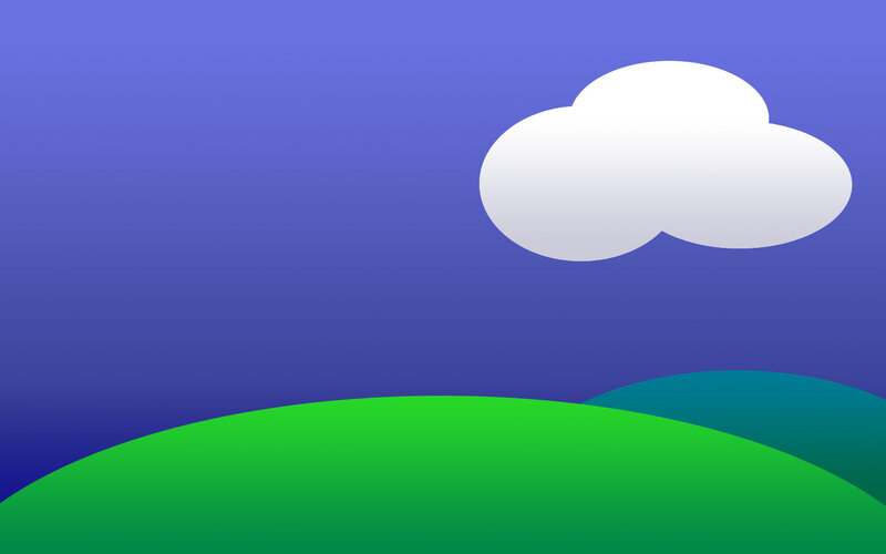 green hills under blue sky