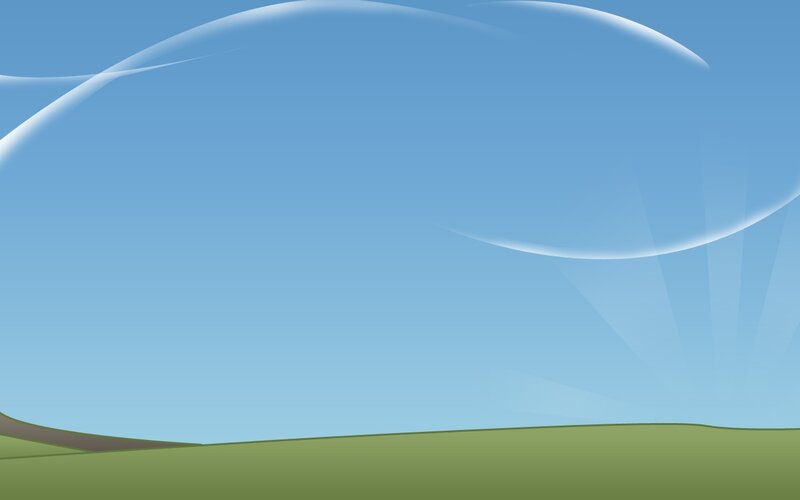 Green Hills under Blue Sky — Serene, Afternoon, Digital Art, Clouds