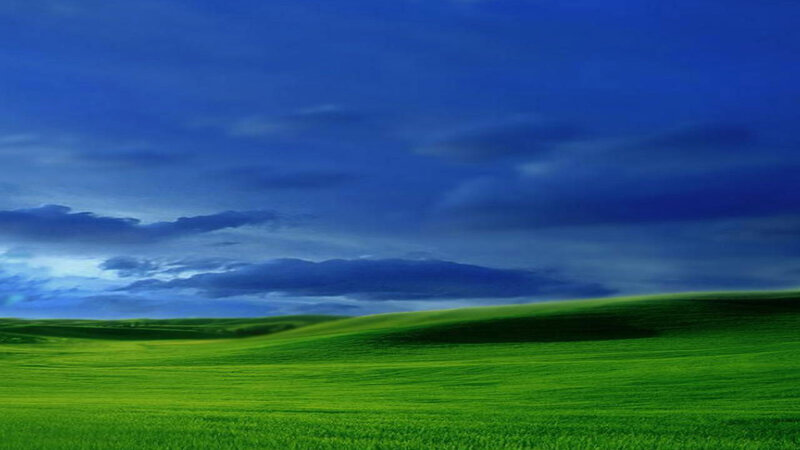 Green Hills under Blue Sky — Serene, Afternoon