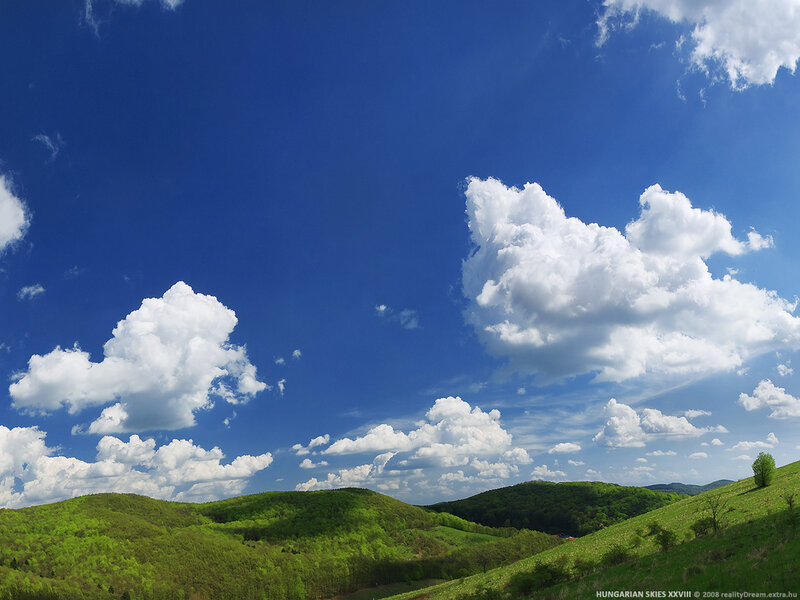 Green Hills under Blue Sky — Serene