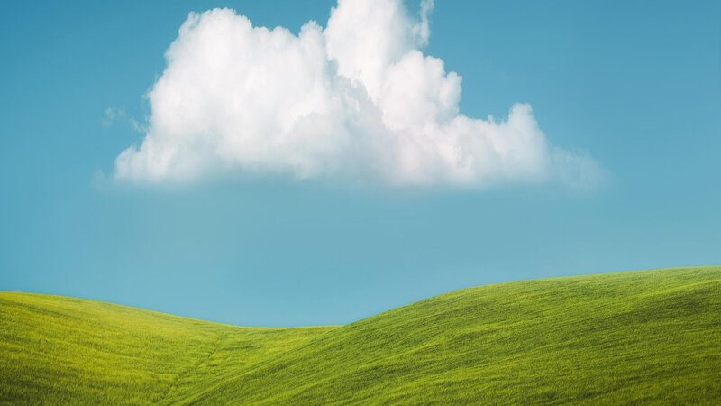 Green Hills under Cloud — Serene
