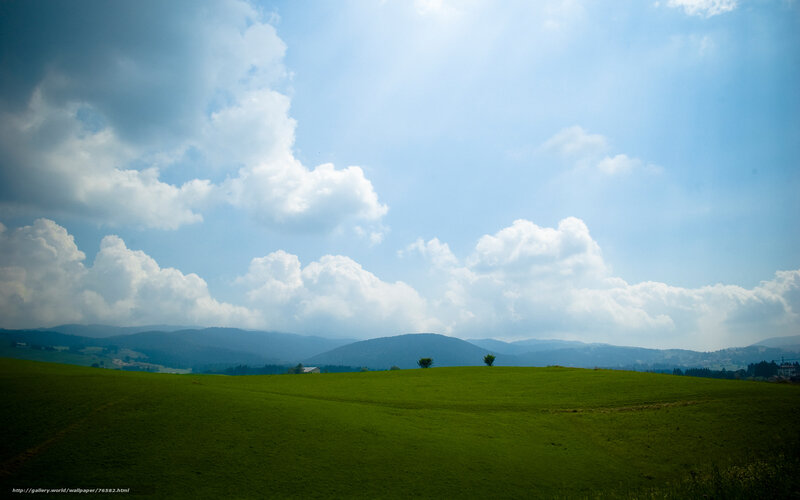 Green Hills under Clouds — Serene, Afternoon, Photograph