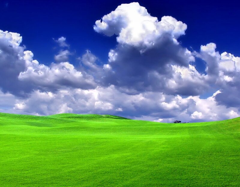 Green Hills under Clouds — Serene, Afternoon