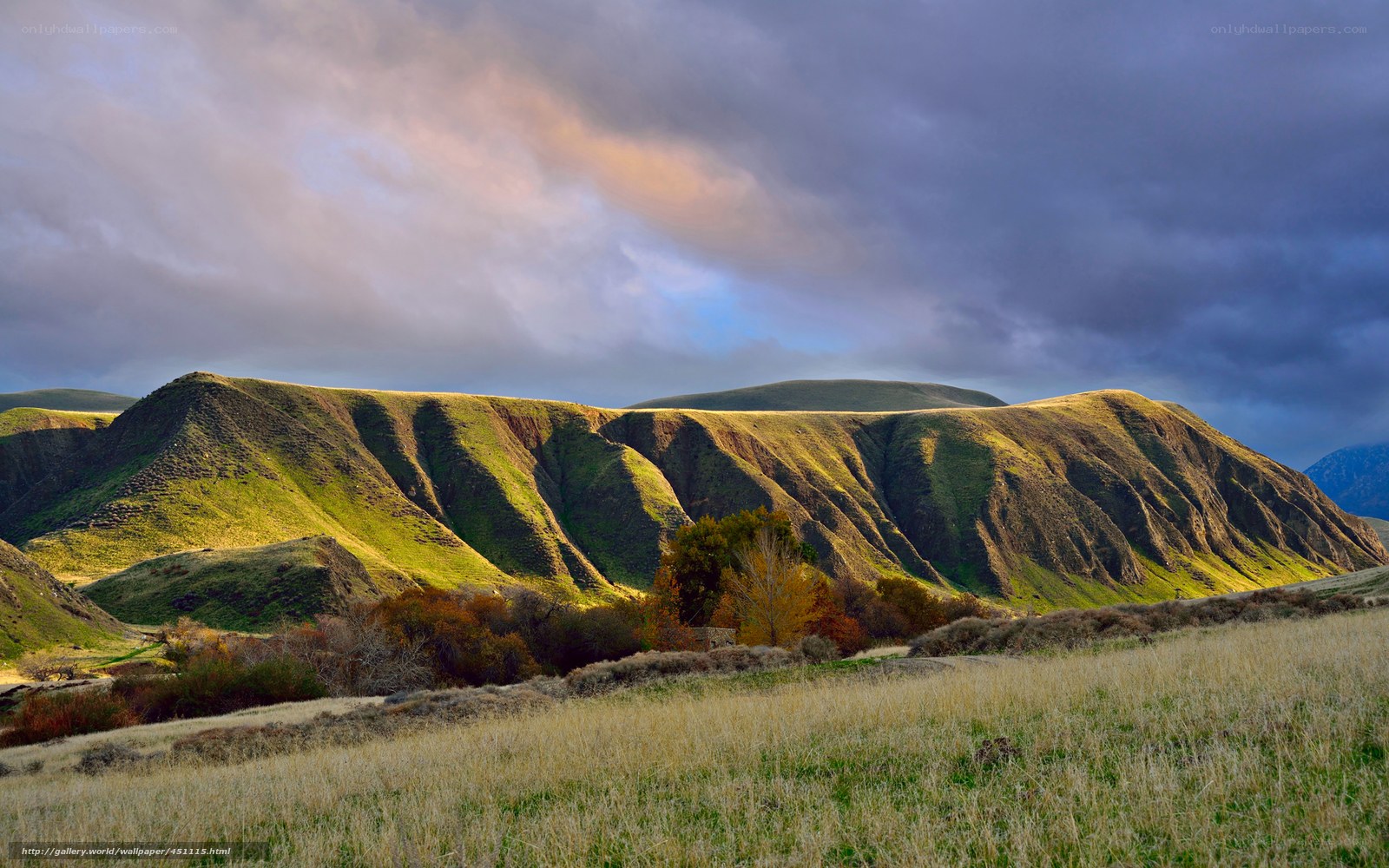 Green Hills Under Cloudy Sky