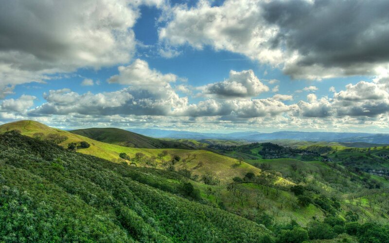 Green Hills under Cloudy Sky — Dramatic, Afternoon, Photograph, Clouds