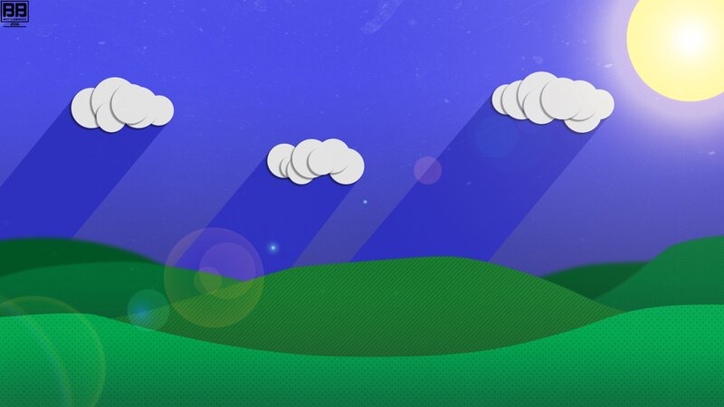 Green Hills under Sky — Blue, Serene