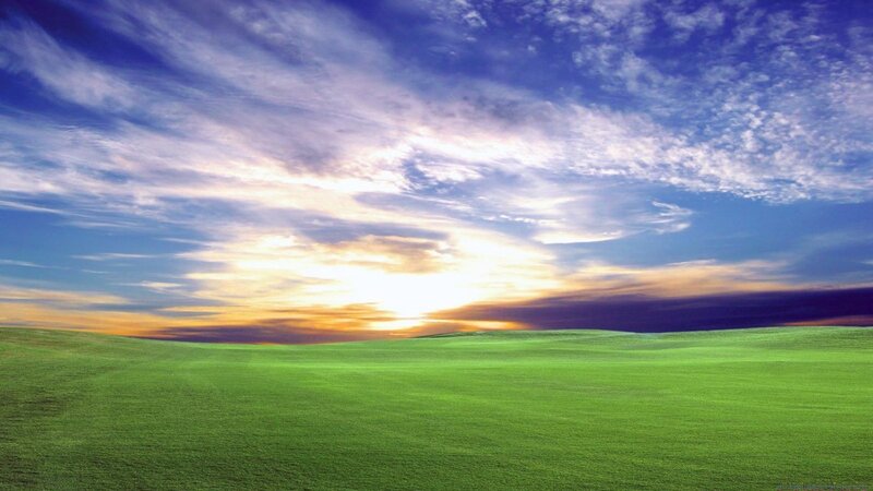 Green Hills under Sky — Serene, Sunset