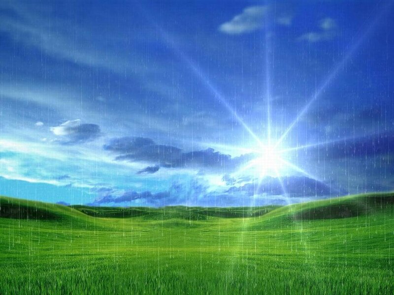 Green Hills under Sun — Serene, Afternoon, Digital Art
