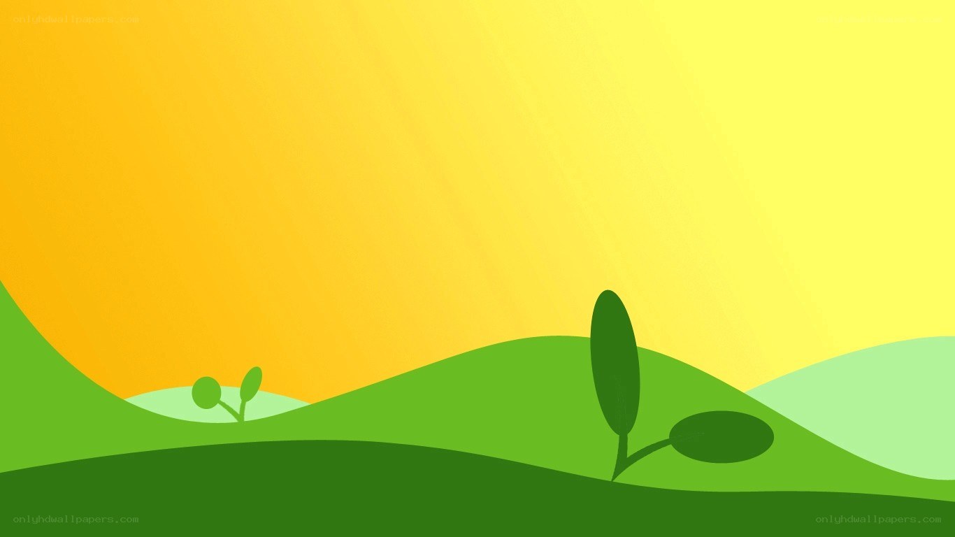 green hills under yellow sky