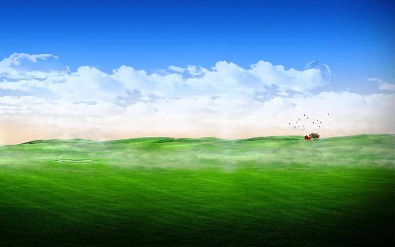 Green Hills with Red House