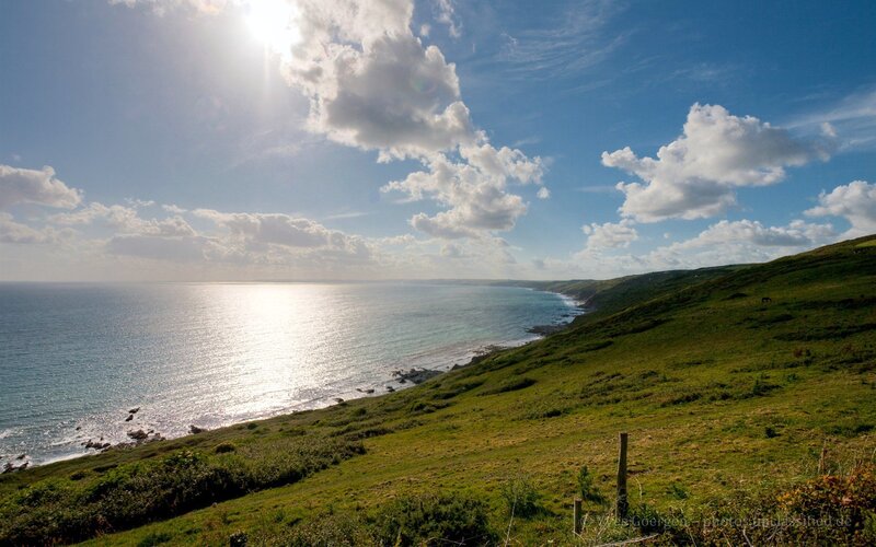 Green Hillside Overlooking Sea