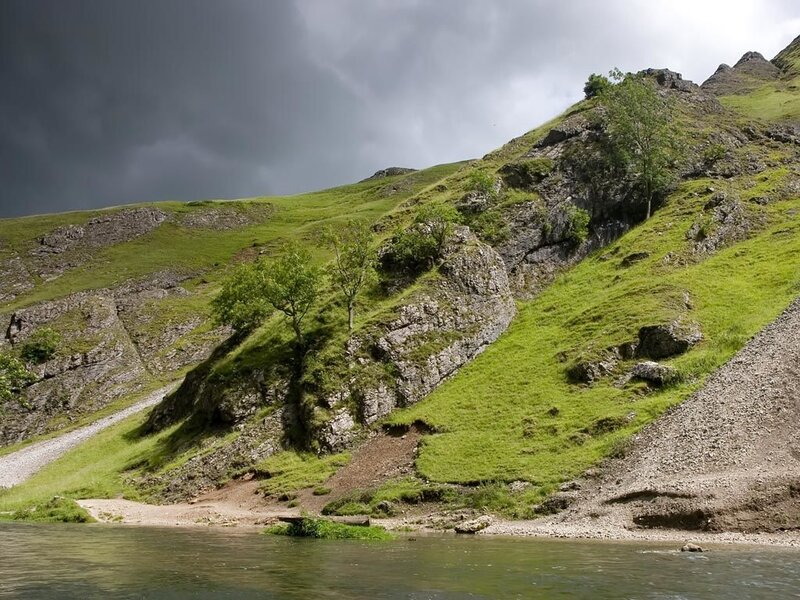 Green Hillside Riverbank
