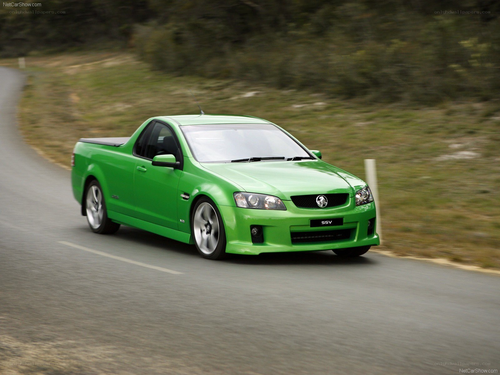 green Holden utility truck