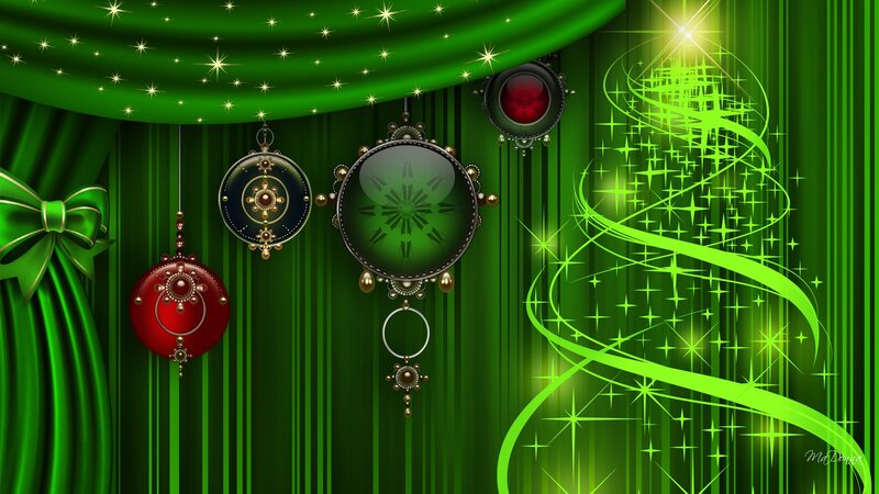 Green Holiday Ornaments