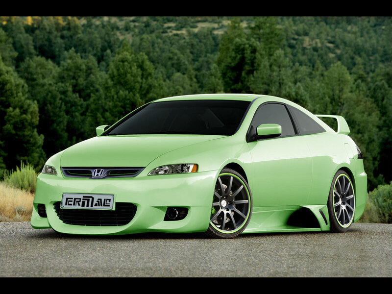 green honda coupe car