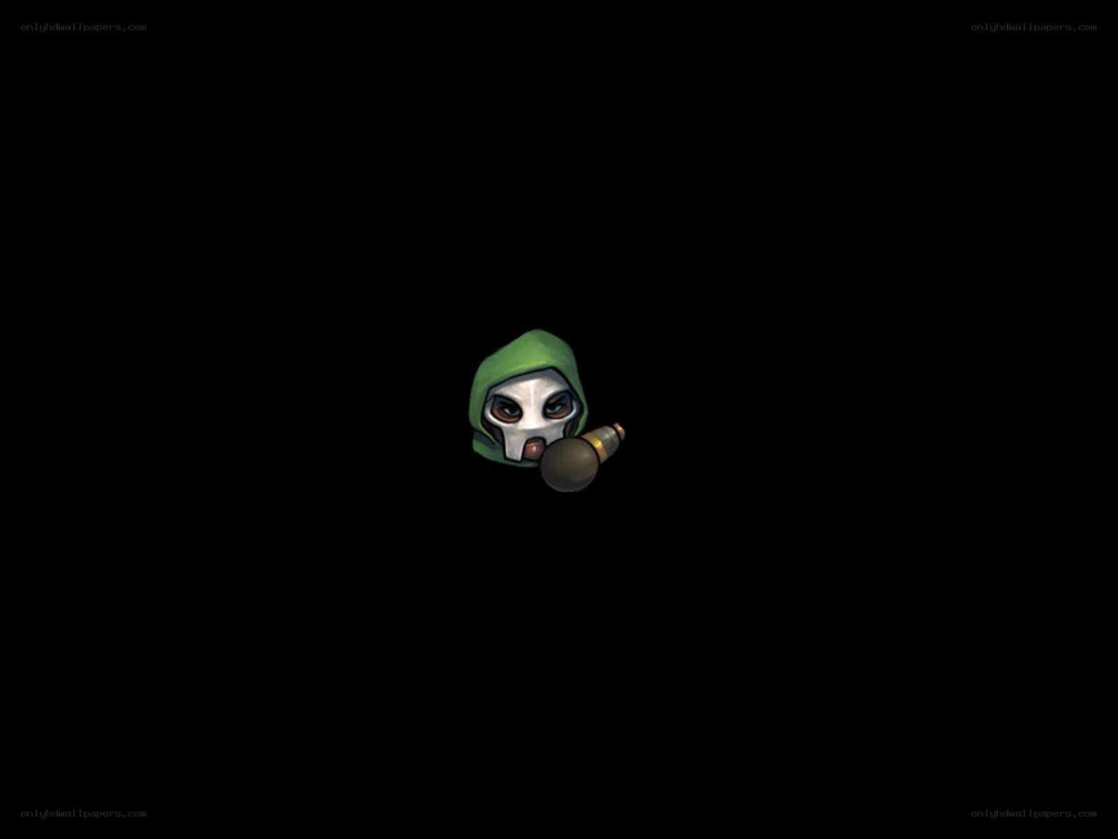 green-hooded character with microphone
