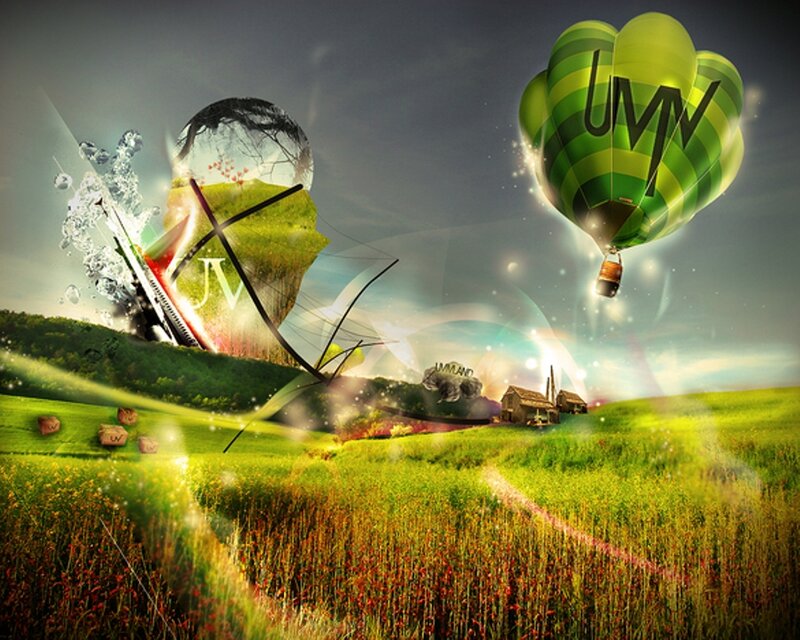 Green Hot Air Balloon — Dreamy