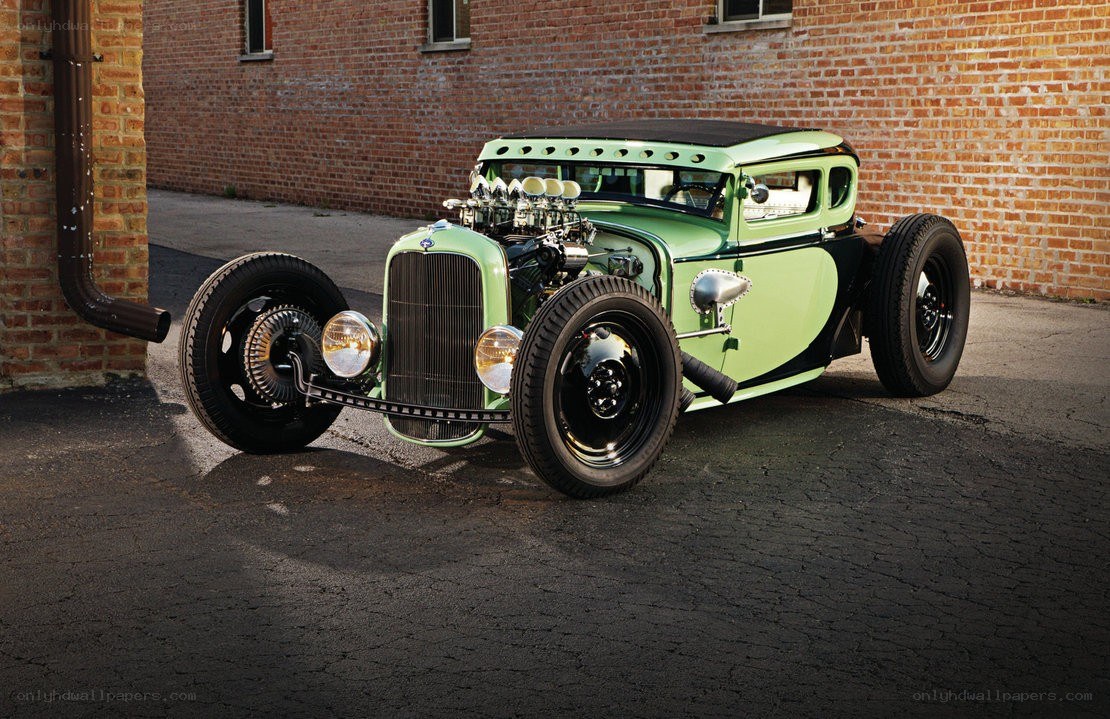 green hot rod car