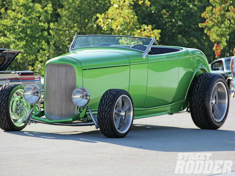 Green Hot Rod Car — Bright