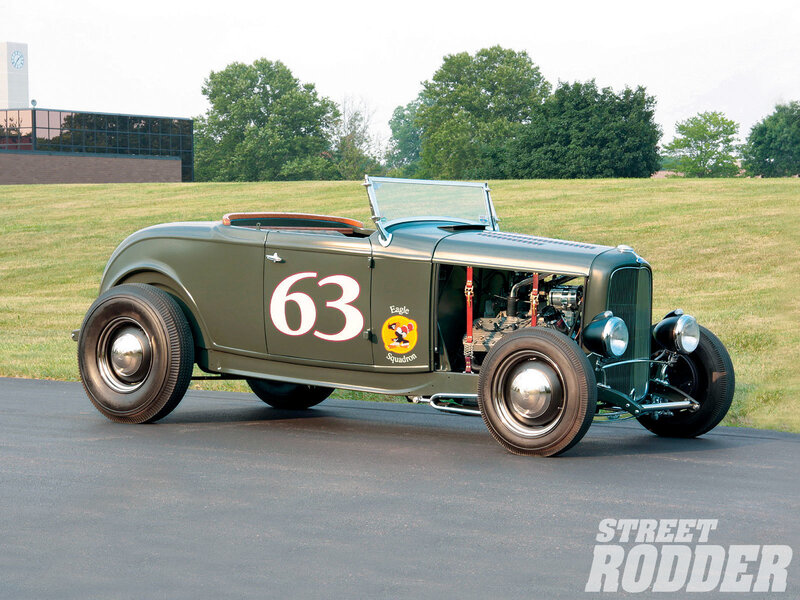 Green Hot Rod Car — Calm, Afternoon