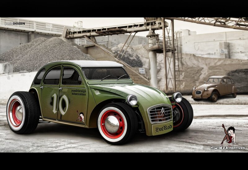 Green Hot Rod Car — Dramatic