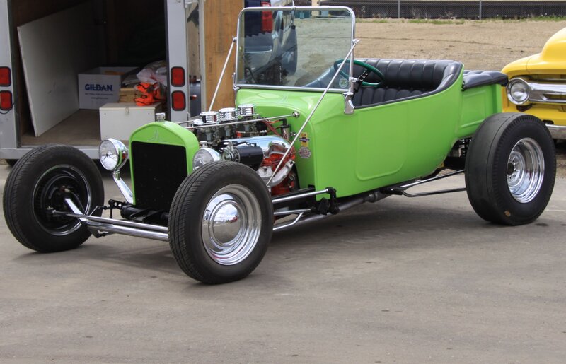 Green Hot Rod Car — Lime Green, Outdoor