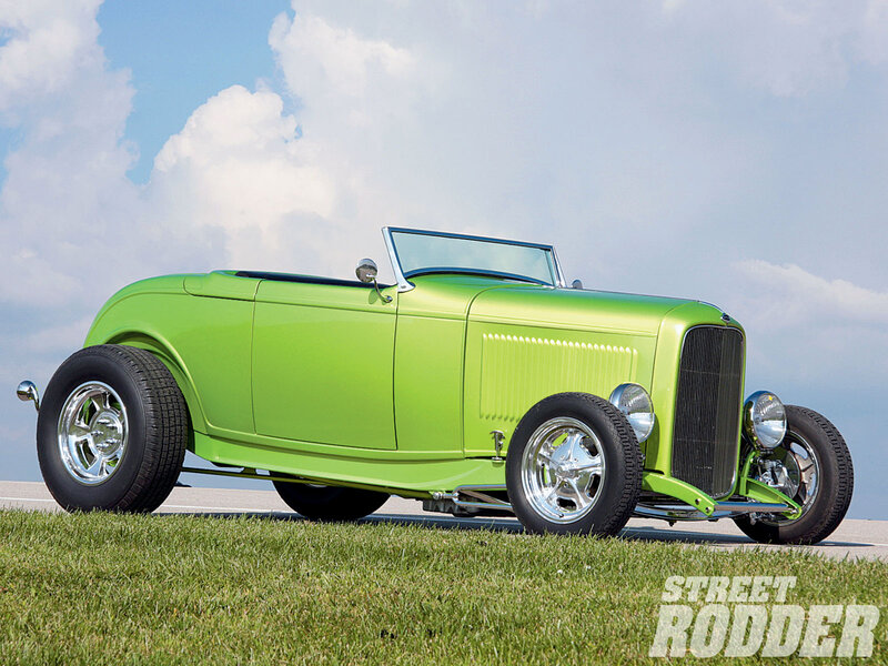 Green Hot Rod Car — Lime Green