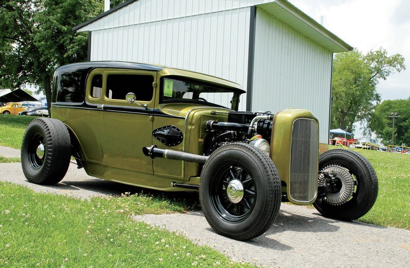 Green Hot Rod Car — Olive Green