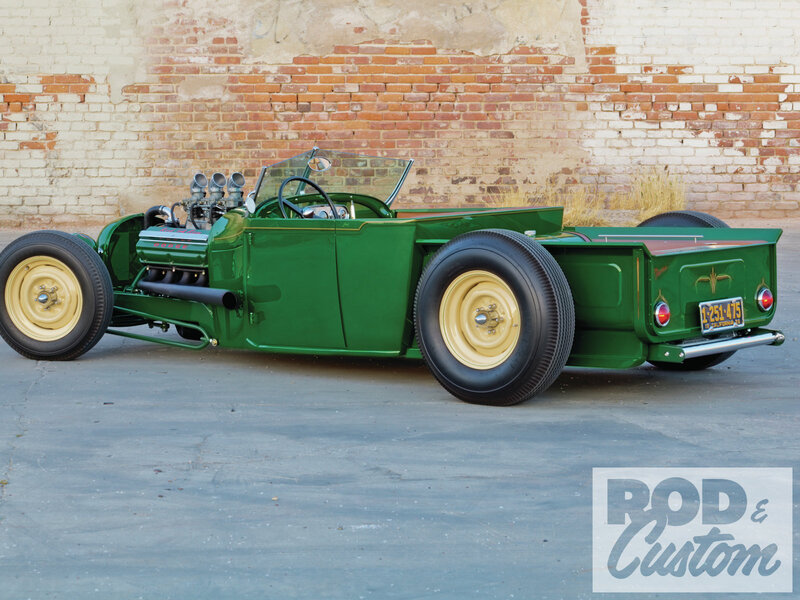 Green Hot Rod Car — Retro