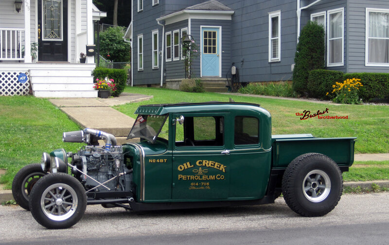 Green Hot Rod Truck — Calm, Afternoon