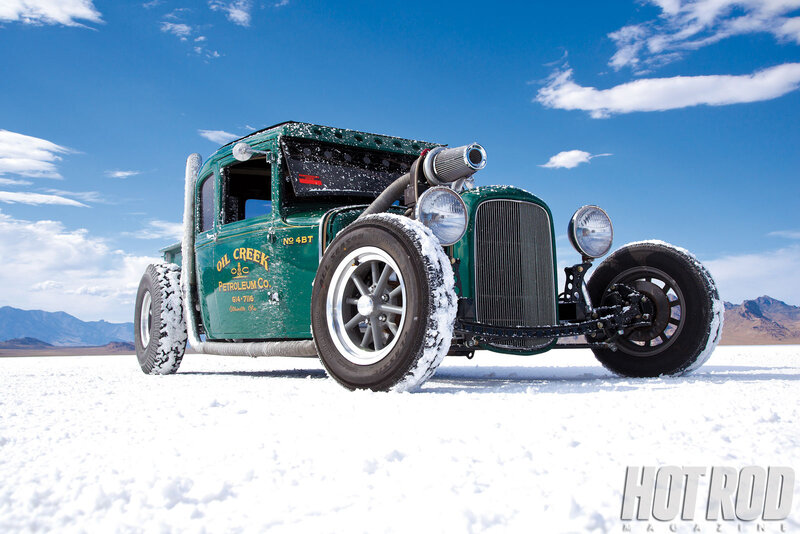 Green Hot Rod Truck — Dramatic, Afternoon