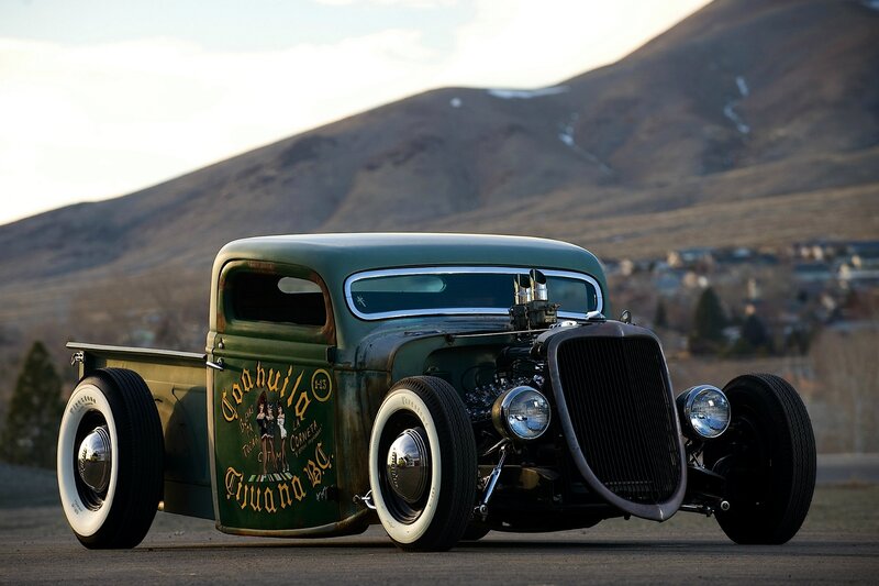 Green Hot Rod Truck — Dramatic