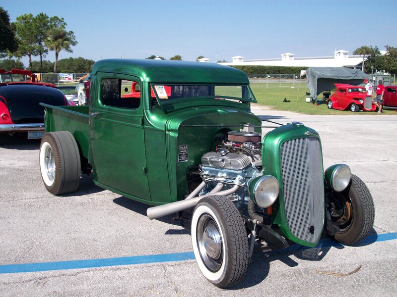 Green Hot Rod Truck — Outdoor