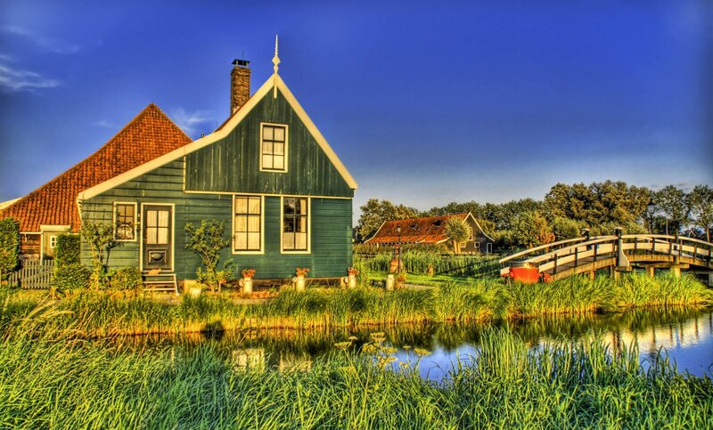 Green House by Canal — Blue